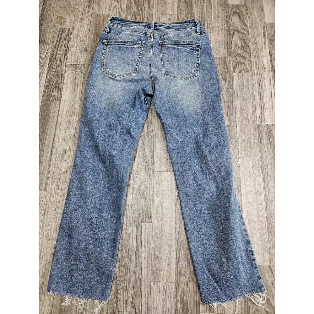 Silver Jeans Co Jeans Womens 27 Most Wanted Straight Crop‎ Distressed Raw Hem